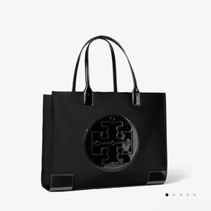 Tory Burch small Ella Tote patent leather accents. New condition used only 2x.